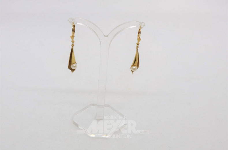 2 Paar Ohrgehänge, 333/585er GG