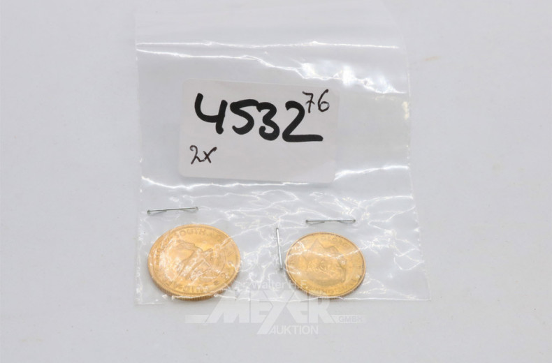 2 Goldmünzen ''2 Rand,  Georg IV''