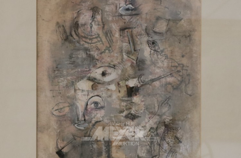 kl. Aquarell ''Gesichter''