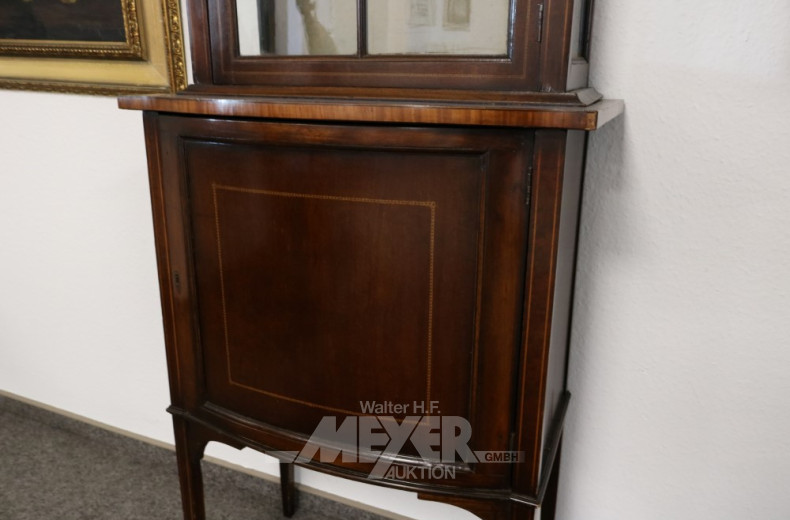 kl. Aufsatzvitrine, England 19 Jh.,