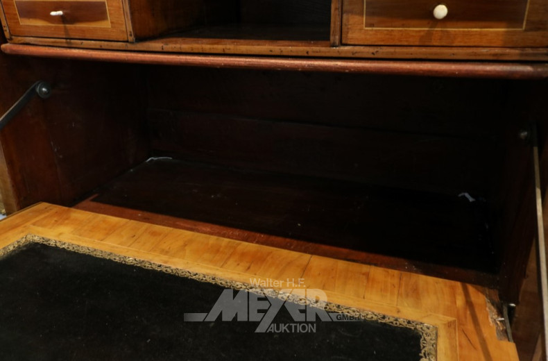 kl. Klappsekretär, 19. Jh., Mahagoni
