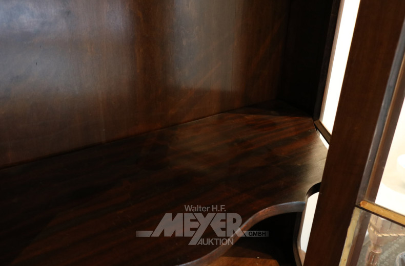 Barock-Stil-Vitrine, 20. Jh., Mahagoni