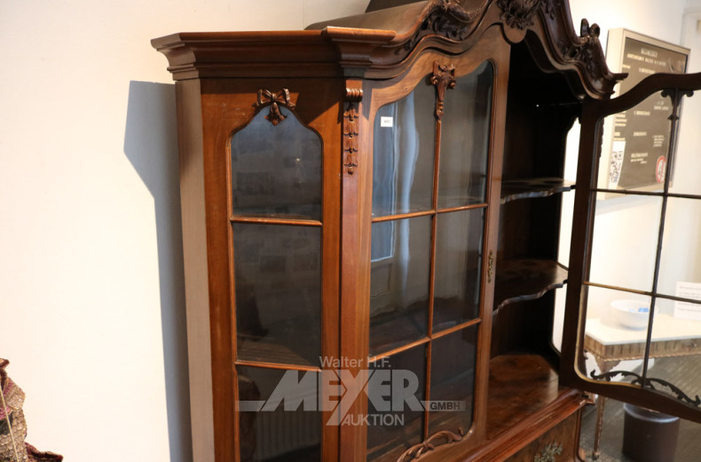 Barock-Stil-Vitrine, 20. Jh., Mahagoni