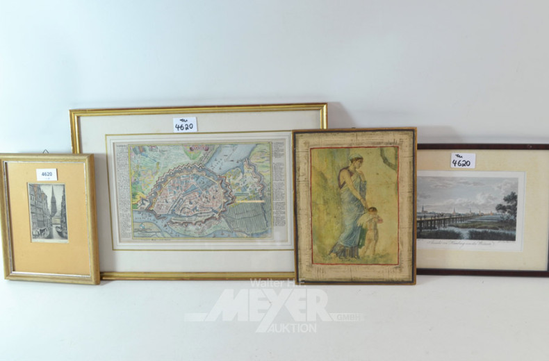 4 versch. Bilder: ''Stadtansicht''