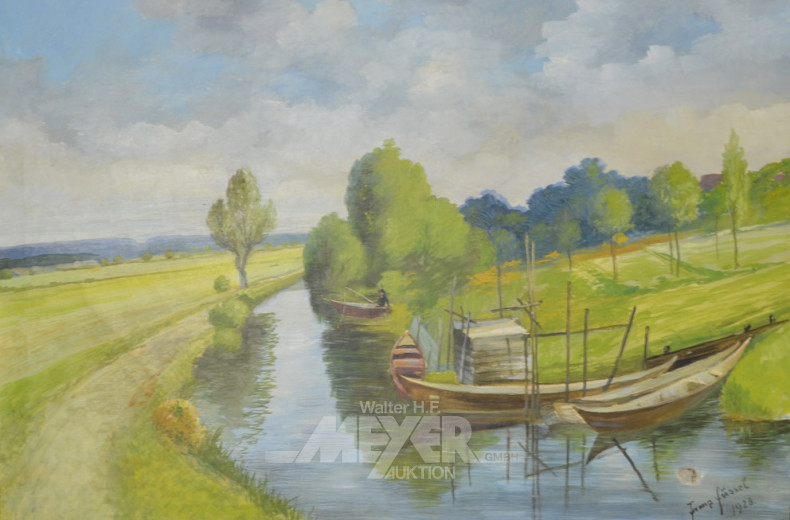 Gemälde ''Landschaft mit Angler