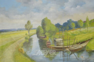 Gemälde ''Landschaft mit Angler