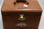Beautycase, bez. Aigner, Leder braun