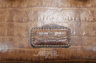 Beautycase, bez. Aigner, Leder braun
