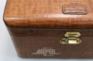 Beautycase, bez. Aigner, Leder braun