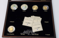 3 Münzkästen mit europäischen Münzen,