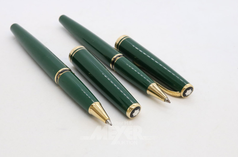 2 Kugelschreiber ''MONTBLANC'', grün