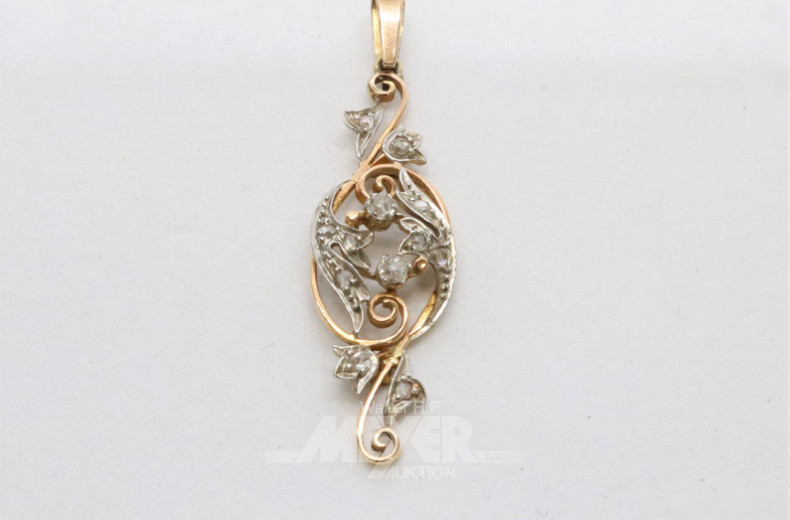 kl. Anhänger im Jugendstil, 585er GG,