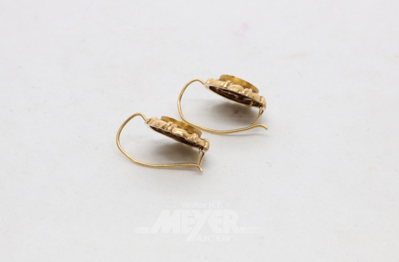 Paar Ohrgehänge, 585er GG (Säuretest)
