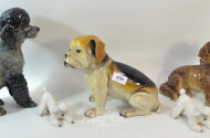 8 versch. Porz.-Figuren, Hunde, u.a.