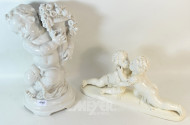 2 versch. Porzellan-Figuren, Putti