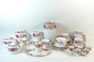 Posten versch. Serviceteile, Rosendekor,
