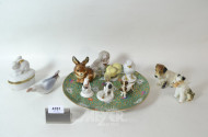 Porz. Teller mit kl. Tierfiguren: