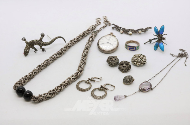 Posten versch. Silberschmuck: