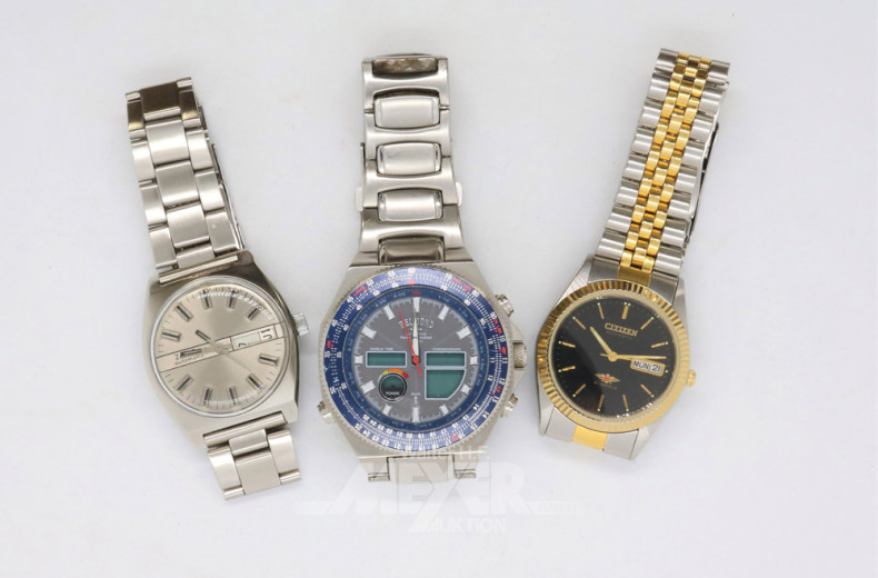 5 Herrenarmbanduhren u.a.