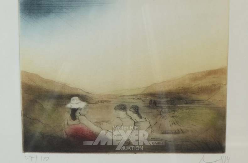 Farbradierung ''Schöne Aussicht''