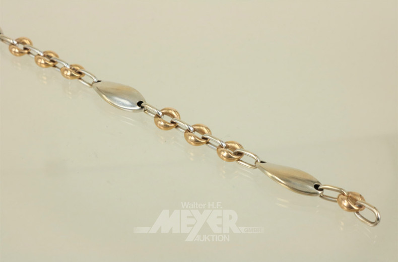Gliederarmband, 750er GG, ca. 10 g.,