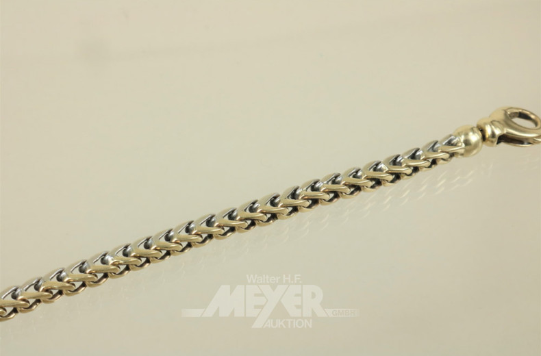 Zopfmuster-Armband, 585er GG, ca. 19 g.,