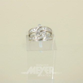 Diamant-Ring, 750er GG, rhodiniert,