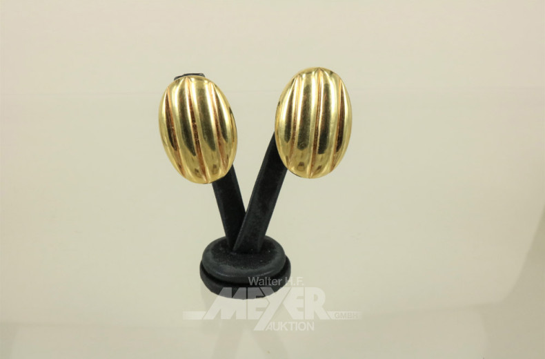 Paar Ohrclips, 750erGG, ca. 7,5 g.