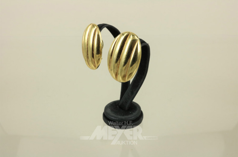 Paar Ohrclips, 750erGG, ca. 7,5 g.