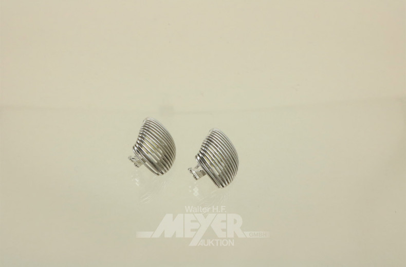 Paar Ohrclips, 750er WG, ca. 8 g.