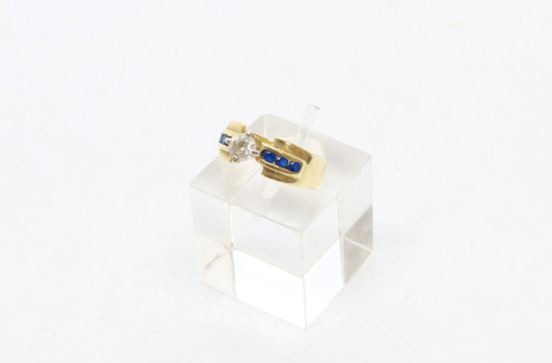 Damenring, 585er GG, besetzt mit