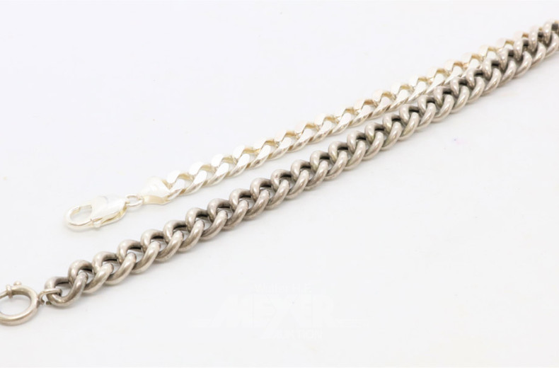 2 Armbänder, 800er Silber