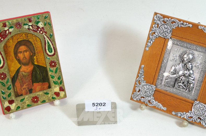 2 kl. Ikonen, gerahmt