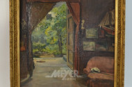 Gemälde ''Interieur mit Blick in Grüne''