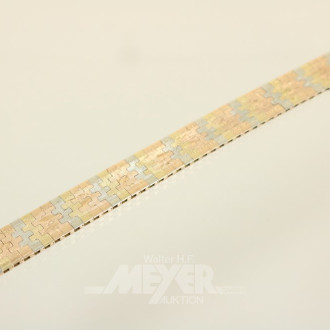 Armband, 750er GG/WG/RG, ca. 36 g.