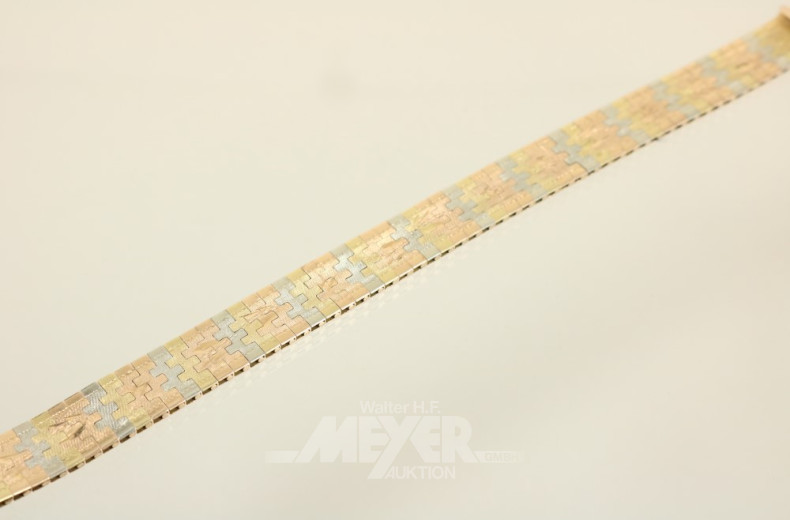 Armband, 750er GG/WG/RG, ca. 36 g.