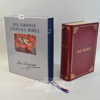 Chagall-Bibel und u. 1 mod. Bibel mit