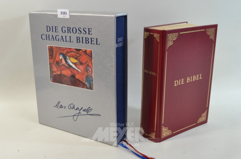 Chagall-Bibel und u. 1 mod. Bibel mit