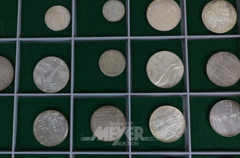 39 versch. Kursmünzen und Medaillen