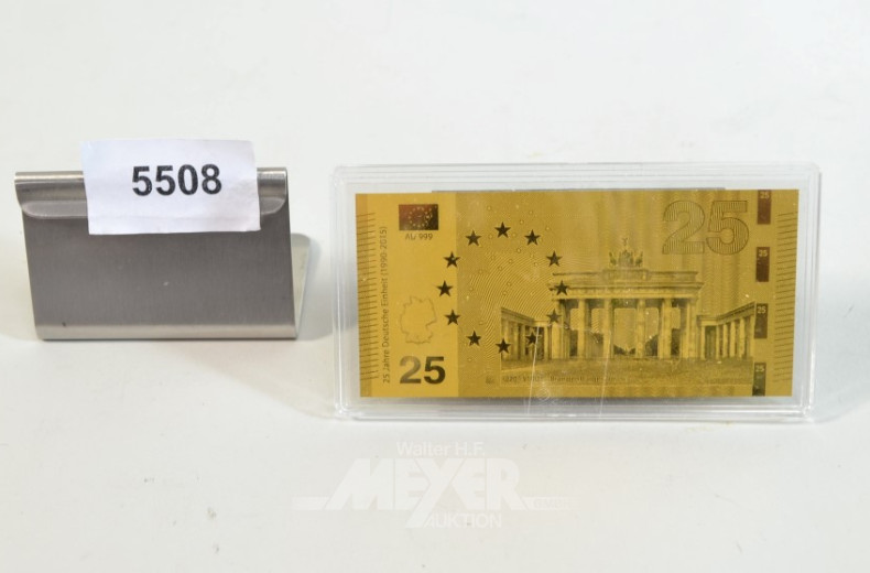 kl. Gedenk-Banknote, Brandenburger Tor,