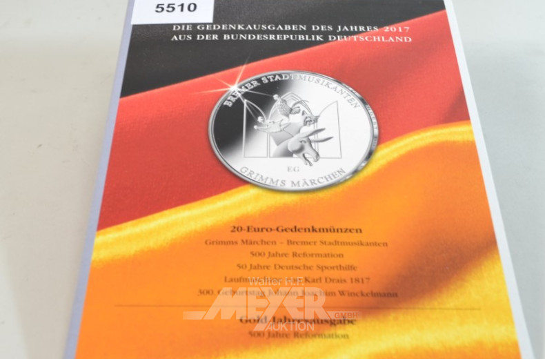 Sammelmappe mit Gedenkausgaben 2017