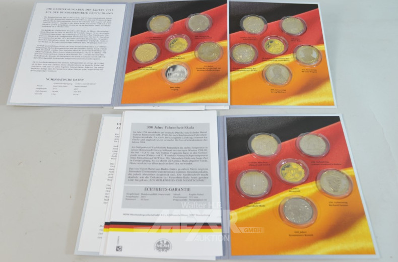 9 Sammelmappen ''Gedenkmünzen und