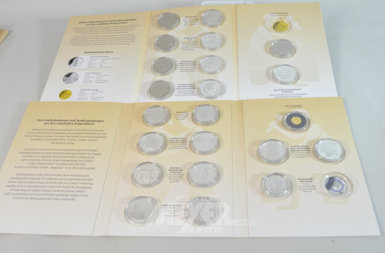9 Sammelmappen ''Gedenkmünzen und