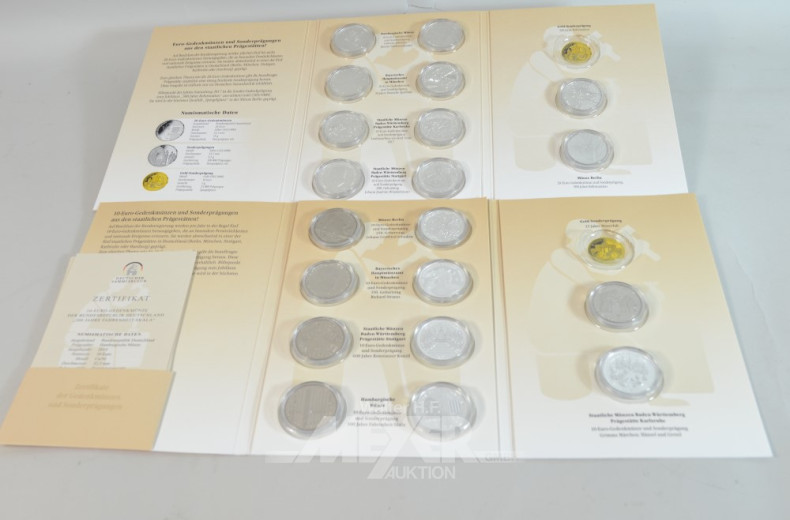9 Sammelmappen ''Gedenkmünzen und