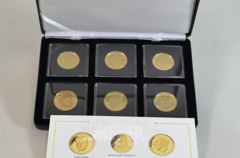 Posten Gedenkmünzen, vergoldet,