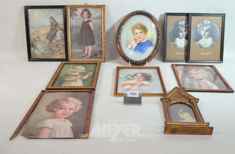 9 versch. Bilder ''Kindermotive''