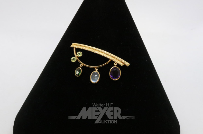 Anstecknadel, 750er GG, besetzt