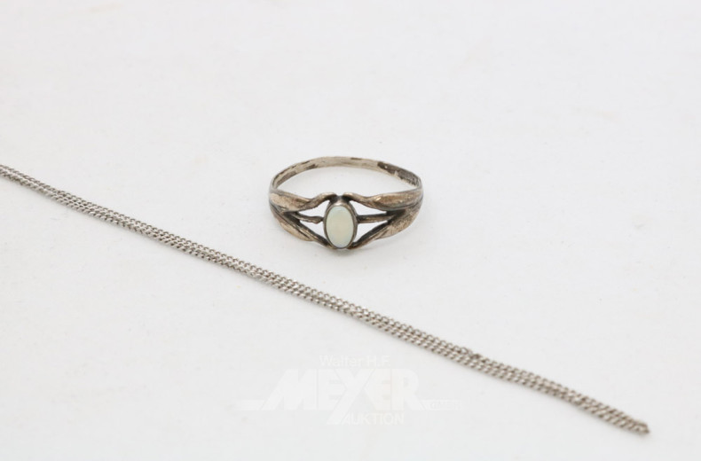 Kettchen, 585er WG, mit Ring (kein Gold)