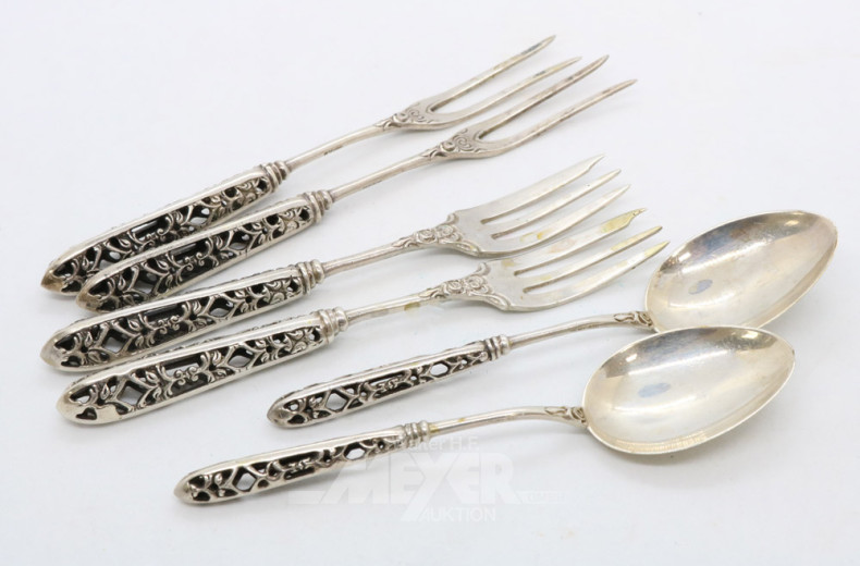 Posten Silberbesteckteile, 835er,