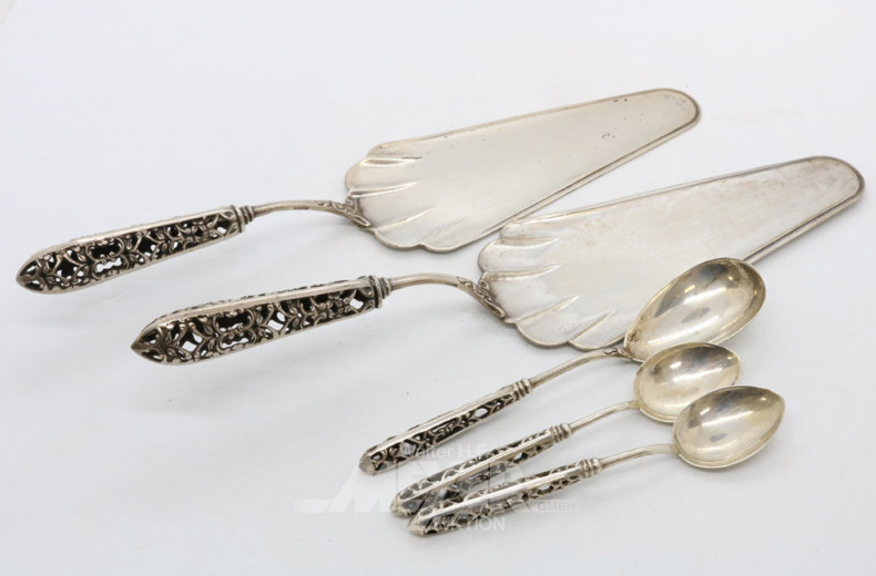 Posten Silberbesteckteile, 835er,